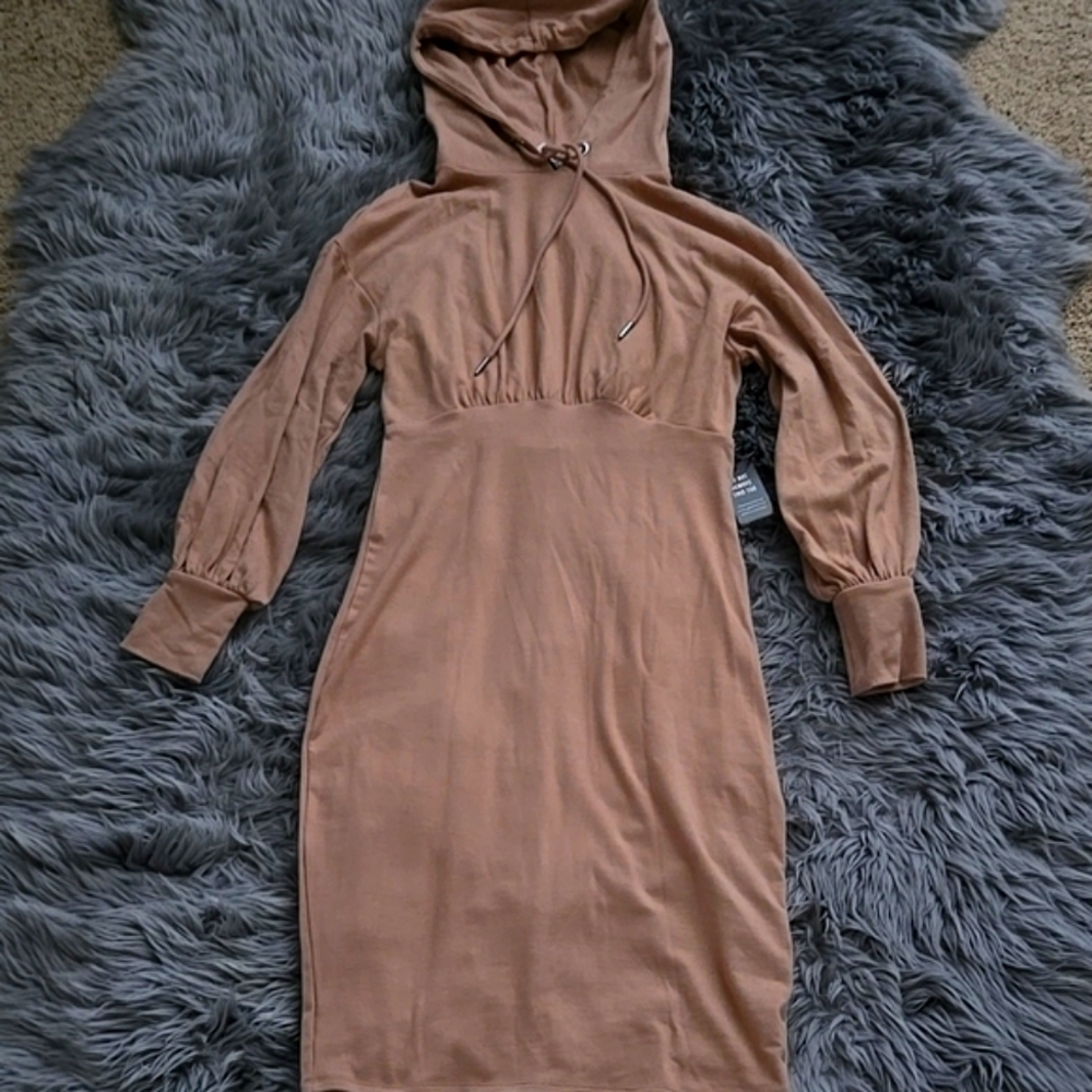 NWT Express Taupe Hoodie Dress